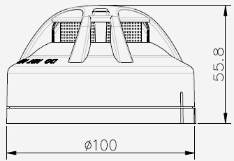 JTY-GM-TX3100點(diǎn)型光電感煙火災探測器外形及尺寸示意圖