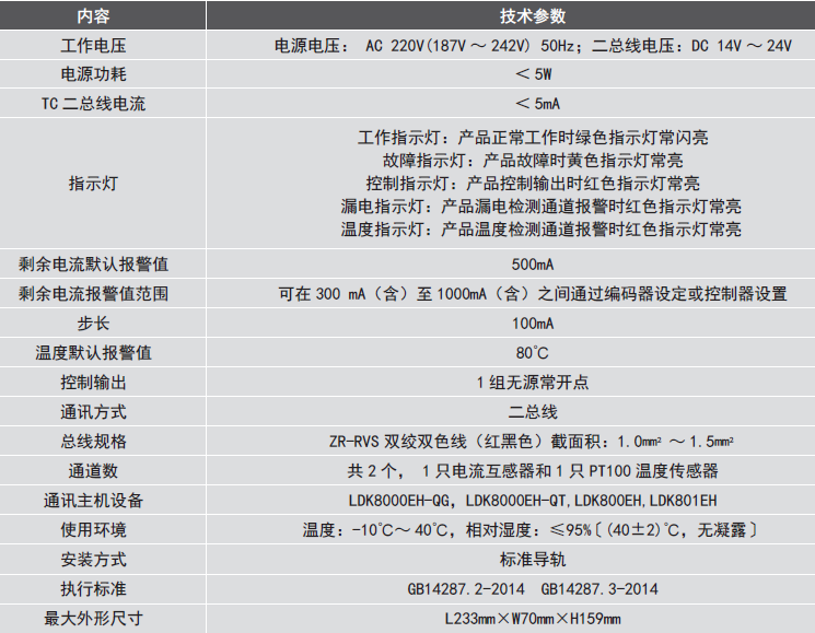 LDT9104EH組合式<a href=http://www.v201.cn/dianqihuozai/ target=_blank class=infotextkey>電氣火災監控</a>探測器參數