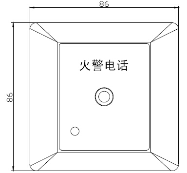 GST-LD-8312 型消防電話(huà)插孔外形尺寸及結構示意圖