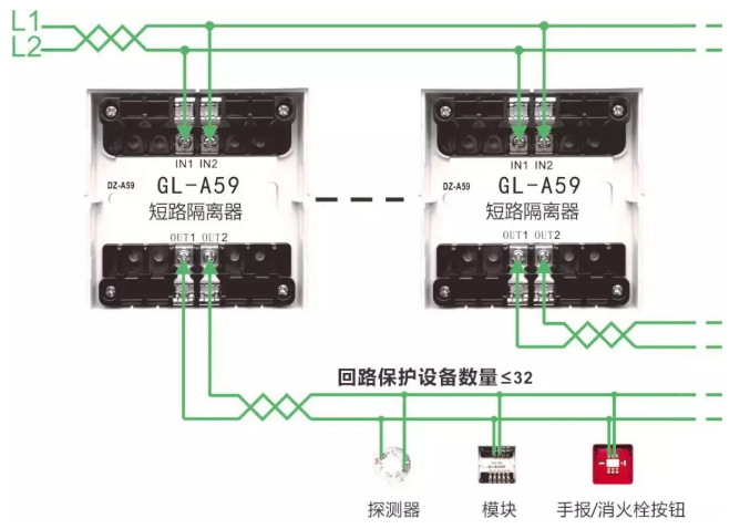 GL-A59隔離模塊接線(xiàn)圖