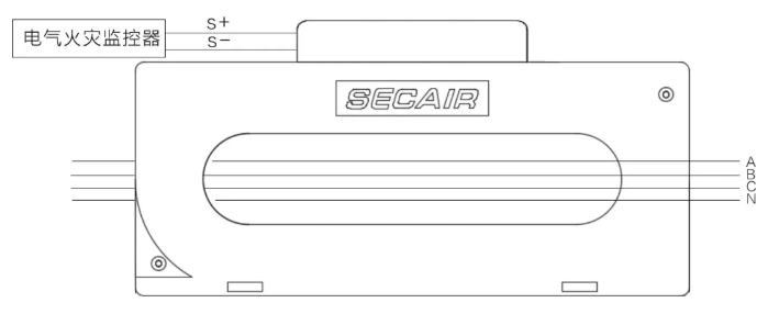 J-SCM41(250)剩余電流式<a href=http://www.v201.cn/dianqihuozai/ target=_blank class=infotextkey>電氣火災監控</a>探測器接線(xiàn)圖
